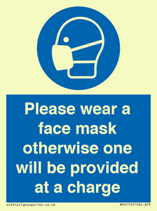 Please wear a face mask otherwise one will be provided at a charge